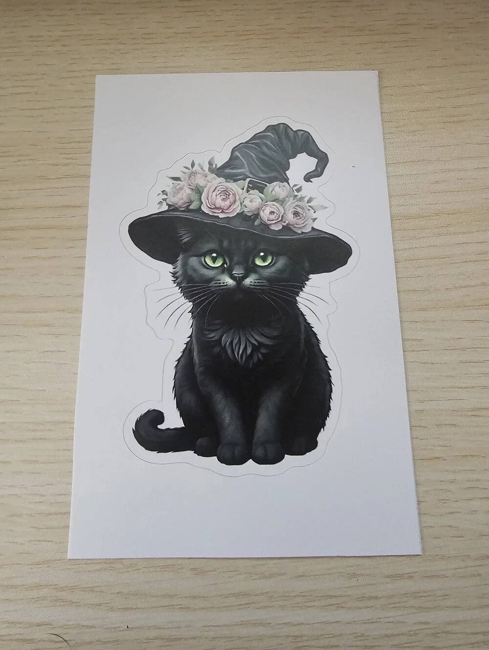 Floral Witch Hat Black Cat Sticker Halloween Witchcore Sticker Decal 4
